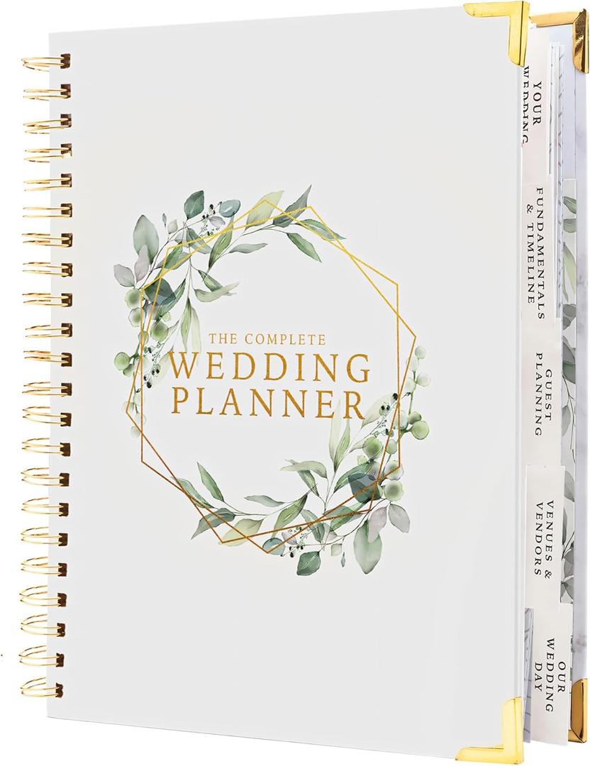 Your Perfect Day Wedding Planner Book and Organizer - Wedding Planner Book - Bridal Planning Binder with Countdown Calendar - Bride Gifts - (FLORAL)