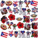 Hoteam 30 Pcs Puerto Rico Embroidered Patches Puerto Rico Flag Iron on Sew on Patch Embroidered Applique Decal for Clothes Dress Hat Jeans DIY Accessories