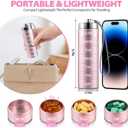Metal Large Pill Organizer, Travel Weekly Pill Box, Portable Aluminum Alloy Waterproof Container, 7 Day Daily Medicine Organizer Holder for Vitamin, Fish Oil, Supplement Organizer, Pink
