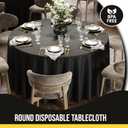 Party Solids 12-Pack Black Round Plastic Tablecloth Disposable Size: 108 Inches Round Plastic Table Cloths for Parties, Picnics & Formal Events