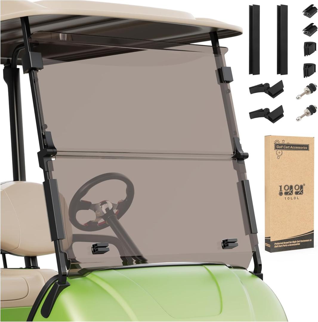 Windshield for Yamaha G29 & Drive Series Model Golf Carts, Foldable & Durable (Smoked)