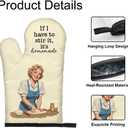 DYJYBMY If I Have to Stir It It's Homemade Funny Oven Mitts and Pot Holder Set for Cooking Grilling, Kitchen Gadgets for Women, Funny Baking Gifts for Chef Friend, Hostess Baking Gifts for Mom Sister