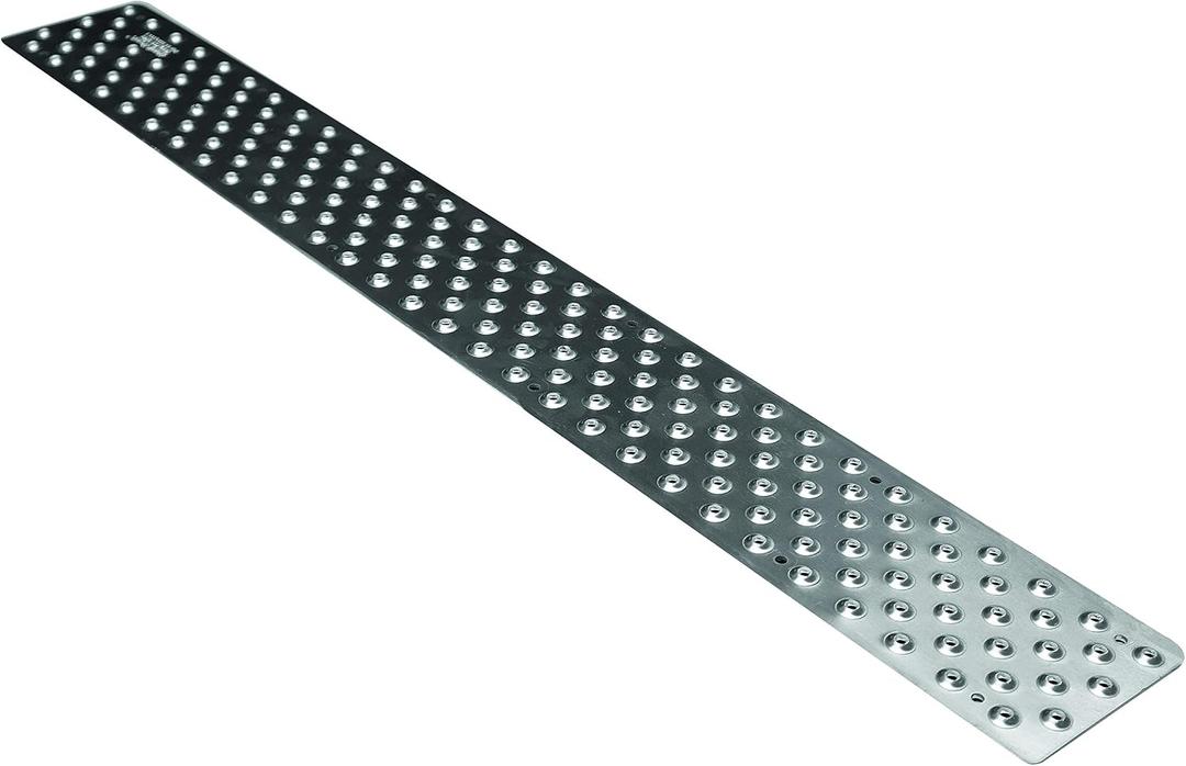Non Slip Aluminum Stair Tread, Mill Finish Silver, 3.75" x 48" with Color Matching Wood Screws, Each