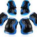 BOSONER Kids/Youth Knee Pad Elbow Pads Guards Protective Gear Set for Roller Skates Cycling BMX Bike Skateboard Inline Skatings Scooter Riding Sports (Medium(9-15 years), Deep Blue)