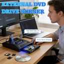 External Blu-ray Drive Portable BD/DVD/CD Burner Writer Reader with USB Hub & SD/TF Card Reader with 3 USB Ports Hub & SD/TF Card Readers, 6X Blu-ray Optical Drive for Laptop Desktop