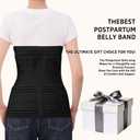 Cmipeob 3 In 1 Postpartum Belly Band Abdominal Binder Post Surgery C Section Belly Binder Post Partum Hysterectomy Belly Support Wraps Postpartum Waist Trainer Essentials After Birth Black, XX-Large