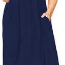 Halife Plus Size Dresses for Women Summer Casual Beach Long Maxi Dress with Pockets, 4 XL