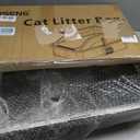 Stainless Steel Cat Litter Box, Extra Large XL Odor Free Metal Litter Box with High Sides Lid, Open Top Litter Pan Include Scoop Easy Cleaning Kitty Cat Box Anti-Urine Leakage, Non-Sticky