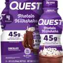 Quest Nutrition Chocolate Protein Shake, 45g Protein, 2g Sugar, 4g Net Carbs, Ready to Drink, Gluten Free, 4 Count (EXP 12/20/26)