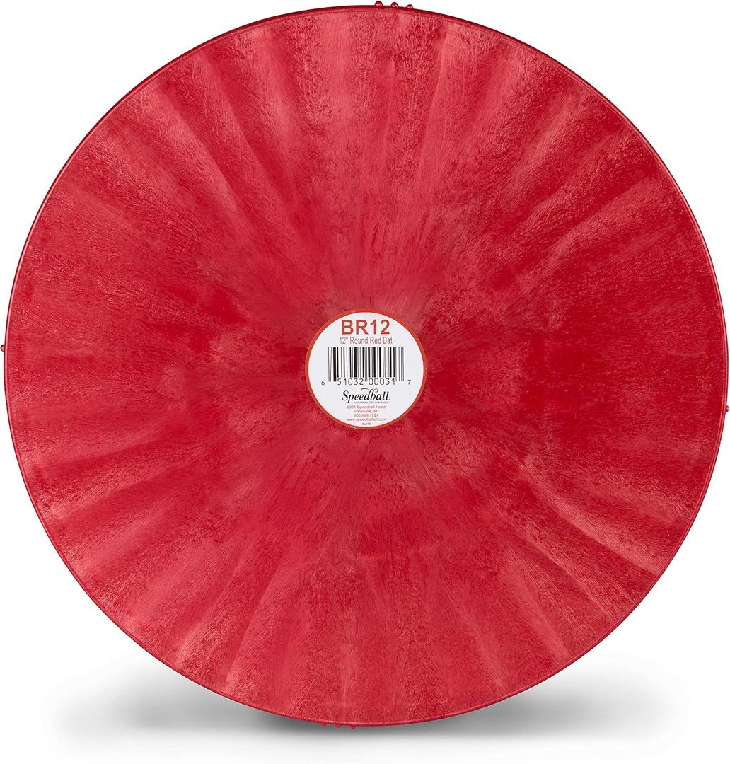 Speedball 12 Inch Round Universal Pottery Wheel Bat, Red, for Ceramics and Clay Work