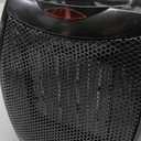 Kismile Small Electric Space Heater Ceramic Space Heater,Portable Heater Fan for Office with Adjustable Thermostat and Overheat Protection ETL Listed for Kitchen, 750W/1500W(Black) (Luxury Black-Built-in Handle)