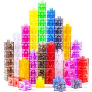 Translucent Linking Cubes  Engaging Math Toy, Light Table Manipulatives, Math Blocks for Early Learning and Creative Play