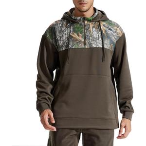 LOOGU Hunting Hoodies for Men Fleece Lining Performance Insulation Pullover Camo Hoodie (X-Large, Dbrown Tree)