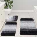 Arotive Microfiber Bathroom Rugs, Shaggy Soft and Absorbent Bath Rug, Non-Slip, Thick Plush Machine Washable Dry Bath Mats for Bathroom, Tub and Shower, 59x24, Black, Rectangular