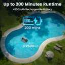 C1 Robotic Pool Cleaner, 200-Min Cordless Pool Vacuum for Above Ground & Inground Pools up to 2500 Sq.ft, Automatic Pool Vacuum Robot for Leaves & Dirt, Powerful Suction Self-Parking-Arctic