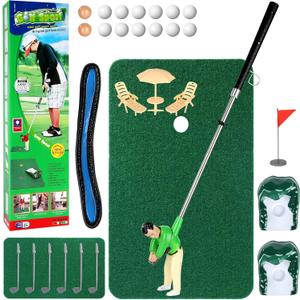 Mini Golf Games Funny Men Golf Gifts, Unique Mini Golfer On A Stick for Fathers Gift/Retirement Gift, Funny Games for The Whole Family, Birthday Golf Toys for 6 7 8 9 Year Old Boys Girls