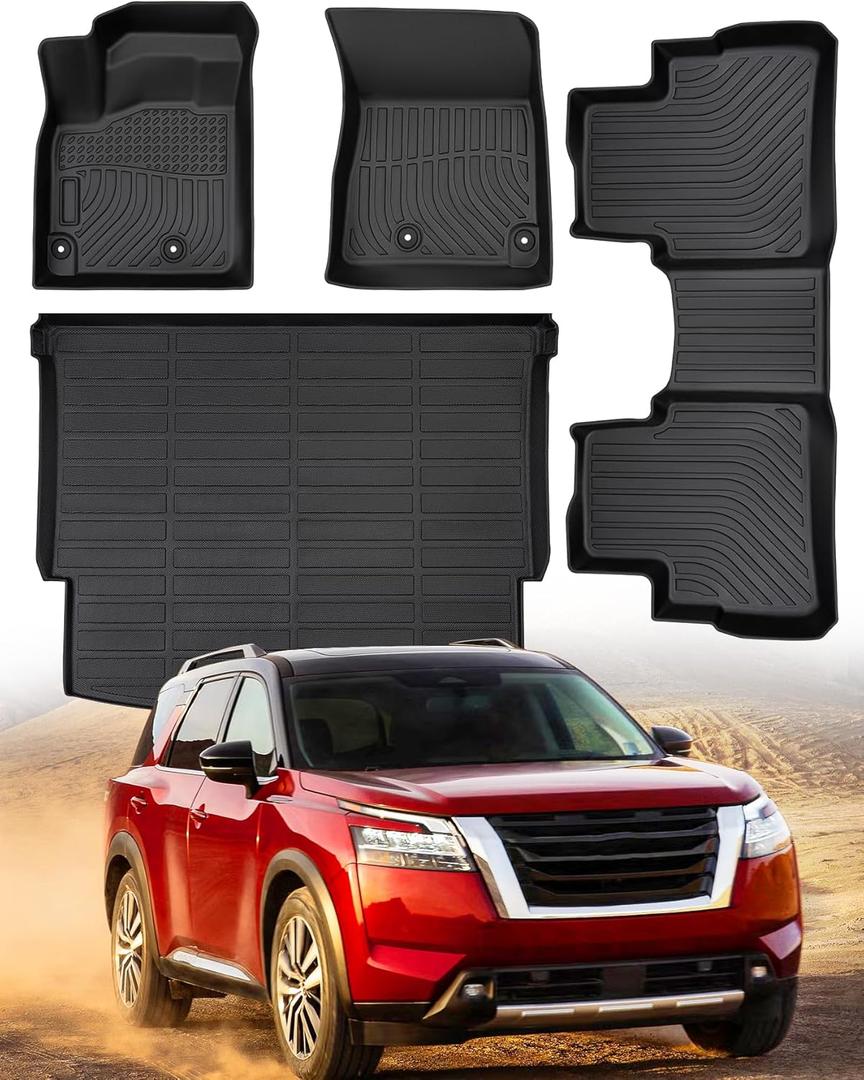 for Nissan Rogue Floor Mats 2025 2024 2023 2022 2021, Full Set TPE All Weather Cargo Liners Trunk Mat Carpet Rubber for Nissan Rogue Car Interior Accessories 2021-2025 NOT for Rogue Select/Sport
