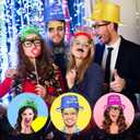 Sratte 36 Pcs 2026 New Year's Party Kit, 4 Colors Hats 12 Noisemakers 6 Eyeglasses 6 Headband Tiaras 8 Blowing Horns for Party New Year Eve Favors