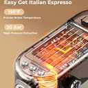 Atatix 20 Bar Espresso Machine with Milk Frother, Compact Espresso Maker, Stainless Steel Coffee Machine with Precise Temp Control & 44oz Removable Water Tank for Latte, Cappuccino, Light Grey