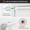 No Drill Cellular Shades Light Filtering Honeycomb Blinds 27" Wx72 H White