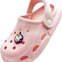POPO PEA Girls Little Kids Luminous Sandals (Runs 1 Size Large) Boys Wide Pool Slip on Clogs Big Kid Toddler Garden Water Soft Sandal Children Comfortable Swim Beach Shoes Pink, Size: 10 Wide Toddler