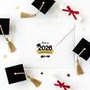 2 x 480Pcs Graduation Stickers 2026, Class of 2026 Stickers Graduation Envelope Seal Label Self Adhesive Congrats Grad Cap Sticker for Grad Party Favors (Black & Gold)