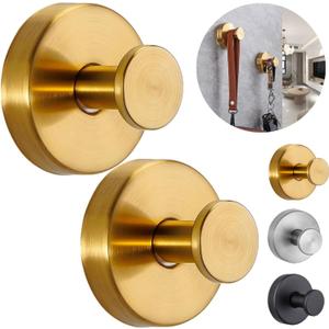 Suction Hooks for Shower Wall Home So Suction Cup Hooks for Shower, for Glass Window, Bath Robe Looafh Hook for Hanging(2*Golden)