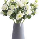 XZJMY 4 Branch 3 Heads Artificial Flowers Bouquet,Eustoma Lisianthus Flowers,Silk Flowers Flower Arrangement Accessories Faux Plastic Flower for DIY Wedding Party Home Decor(White)