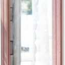 AAZZKANG Rectangle Mirror with Wood Framed Modern Farmhouse Hanging Wall Mirrors Decor for Bedroom Bathroom Living Room Home Entryway (16"L x 12"W, Light Pink)