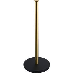 JQK Toilet Paper Storage Stand Gold, 304 Stainless Steel Thicken 0.8mm Tissue Reserve Holder Dispenser for Bathroom, Brushed Gold, TPS180-BG (15.35 Inch, Gold & Black Base)