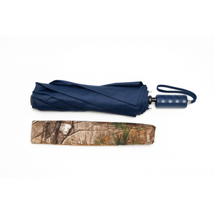 Compact Blue Umbrella with Camouflage Sleeve – Portable & Durable Design