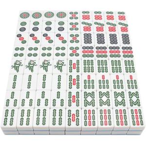 Chinese Mahjong Set Authentic Chinese No Numeric Code 0.8" Tall Tiles Mah-Jong Portable Travel Majhong Games Set for Home Party Family