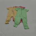 GUISBY Rayon Made from Bamboo Baby Pajamas, Summer Short Sleeve Footless Rompers, 2 Way Zipper Sleeper (0-3 Months, Sage-Peach-Light Yellow)