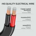 12 Gauge 2 Conductors 100FT Electrical Wire, Flexible Low Voltage PVC Copper Clad Aluminum Extension Cord for Car Speaker Wire, Car Lighting, LED Wire, Outdoor Lighting, Residential Wiring, 12V/24V DC