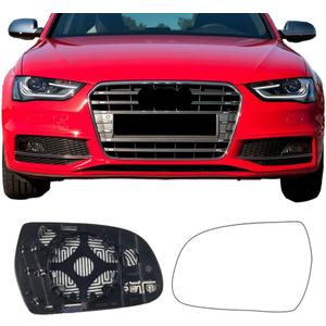 Driver Side Mirror Glass for Audi A4 / A4 Quattro 2010-2016,A5 / A5 QUATTRO 2010-2017,A3 / A3 QUATTRO 2011-2013,S4 2010-2016,S5 2011-2017,Backing Plate Heated Left Side View Mirror Glass