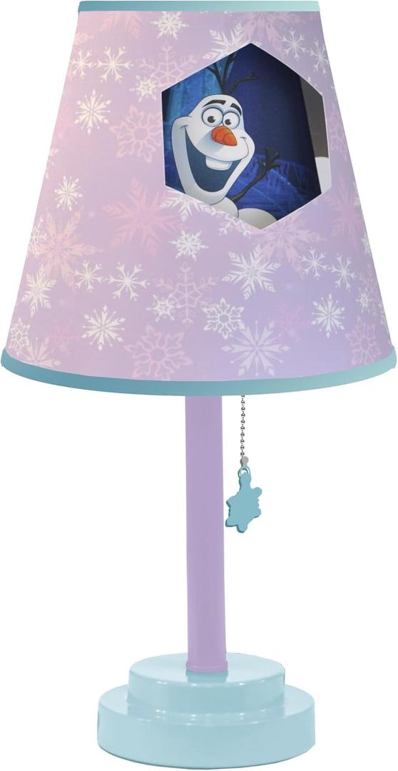 Disney Frozen Table Lamp with Die Cut Shade, Pink , Blue