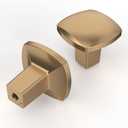 Asidrama 10 Pack Champagne Bronze Square Dresser Knobs - Brushed Brass Drawer Knobs for Dresser Drawers