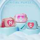 Birthday Gifts for Girl Initial Girls Purse Toddler Purse Kids Purses Toddler Girl Gifts Heart Purses for Girls Blue L