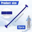 2 Pairs Ski Fastener Tapes, Adjustable Ski Boot Straps with Protector Pads Ski Carrier Straps Ski Wraps Ties Gear Storage for Ski Poles Boards Carrying Outdoor Winter Sports Accessories (Blue)