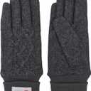 BRUCERIVER Womens Winter Touchscreen Knit Glove With Thinsulate Lining Cabel design Rib Cuff (Black)