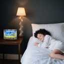 Aquarium Night Light with Rotating Castle Scene - Moving Picture Projection, White Mood Light for Bedroom/Office Decor, Unique Gift Idea