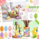64 Pack Easter Eggs, Colorful Woven Foam Easter Eggs with Paper Rope Texture, Bright Easter Basket Stuffers for Egg Hunts, Spring Table Decor, Party Favors (1.97 Inch, Solid Multicolor)