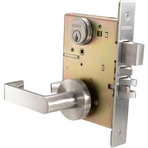 SOPHIA Commercial/Residential Heavy Duty Mortise Lockset Door Lever Lock Non-Handed Grade 1 - Rose Only Keyed Lever Lockset, ADA, US32D Satin Chrome Finish for Entrance Front Door