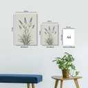 TUEASKY 3 Piece Canvas Wall Art Wildflower Wall Decor Botanical Pictures Floral Paintings Watercolor Prints Minimalist Artwork for Bedroom Bathroom Living Room