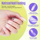 3 x MEFA 15 Sizes Short Coffin Nail Tips - 300 Pcs Half Matte Full Cover Press on Nails, Pre-shape Gel Nail Tips for Nail Extension Home DIY Salon Manicure