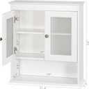 Spirich Bathroom Cabinet Wall Mounted, Medicine Cabinet Organizer with Glass Doors and Adjustable Shelves, Bathroom Wall Cabinet Over Toilet, White