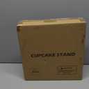 Cupcake Stand, 4 Tier Round Bamboo Wood Black Cupcake Tower Stand for 50 Cupcakes, Tiered Serving Trays, Wood Cake and Cupcake Stand (Black_Bamboo)