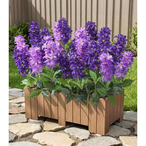 Artificial Flowers 3 Pcs Hyacinth Fake Flowers 19.69” Silk Flowers for Outside, Delphinium Outdoor Faux Flowers Fake Plants for Porch Patio Balcony Yard Indoor Home Decor
