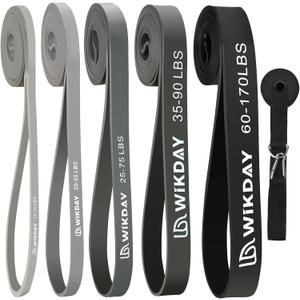 Resistance Bands, Pull Up Bands, Workout Bands for Exercise, Thick Heavy Resistance Band Set with Door Anchor, Elastic Bands for Body Stretching, Crossfit Training at Home/Gym Men & Women Women (Gray Color(15-175LBS))