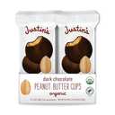 JUSTIN'S Organic Dark Chocolate Peanut Butter Cups, 12 Pack (2 cups each) Best By: 10/21/26